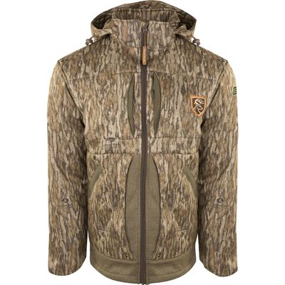 Drake Waterfowl Men's Stand Hunter's Endurance Jacket with Agion Active XL Scent Control Technology, Mossy Oak Bottomland, Large