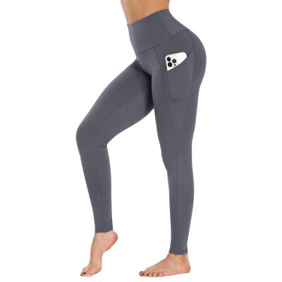 GAYHAY High Waist Yoga Pants with Pockets, Leggings for Women Tummy Control Compression Workout Leggings for Women Dark Grey