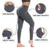 GAYHAY High Waist Yoga Pants with Pockets, Leggings for Women Tummy Control Compression Workout Leggings for Women Dark Grey view 3