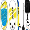 Goplus Inflatable Stand Up Paddle Board, 10FT/10.5FT/11FT SUP with Accessory Pack, Adjustable Paddle, Carry Bag, Fin, Hand Pump, Leash, Repair Kit (Yellow+Blue, 11 FT) view 1