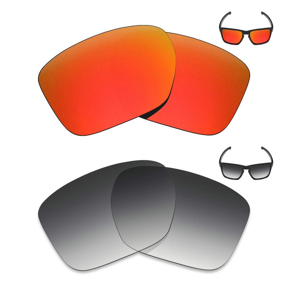 Mryok 2 Pair Polarized Replacement Lenses for Oakley Sliver XL Sunglass - Options