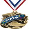Math Medals - 1 1/2" Gold Mathematics Medal, Great Academic Awards with Custom Engraving 20 Pack view 1