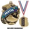 Math Medals - 1 1/2" Gold Mathematics Medal, Great Academic Awards with Custom Engraving 20 Pack view 2