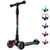 Allek Kick Scooter B02, Lean 'N Glide Scooter with Extra Wide PU Light-Up Wheels and 4 Adjustable Heights for Children from 3-12yrs (Black) view 1