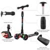Allek Kick Scooter B02, Lean 'N Glide Scooter with Extra Wide PU Light-Up Wheels and 4 Adjustable Heights for Children from 3-12yrs (Black) view 2