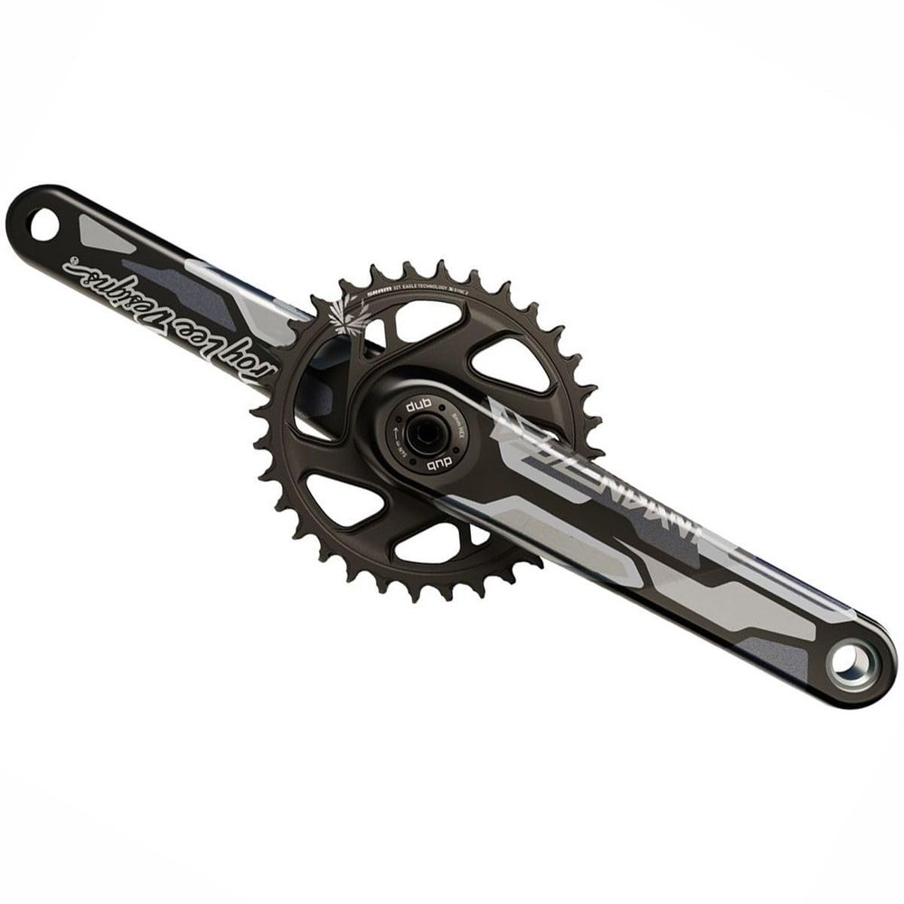 TruVativ Descendant Troy Lee Designs CoLab Carbon Crankset - 170mm, 12-Speed, DUB Technology, Lightweight Carbon Material, Boost 52mm Chainline, X-SYNC 2 Direct Mount Chainring, Performance Mountain B