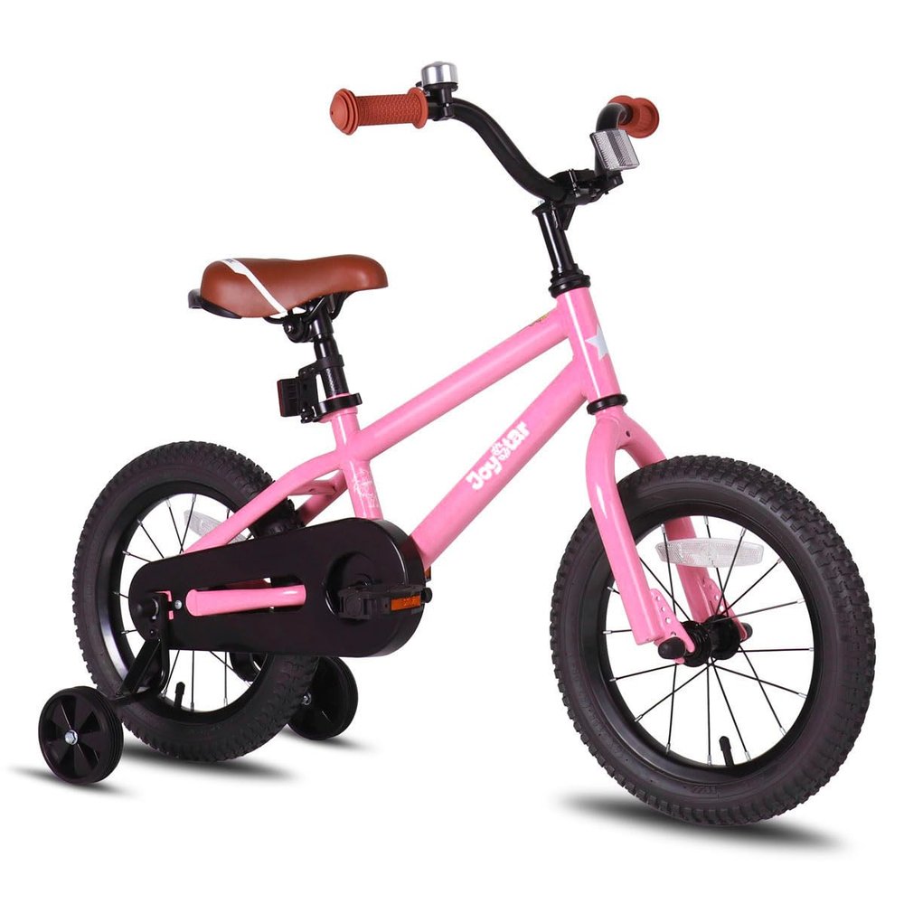 JOYSTAR 14 Inch Kids Bike for Girls 3 4 5 Years Old Girls Bicycle with Training Wheels Toddlers Bikes Age 3-5 with Foot Brake BMX Style Pink