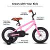 JOYSTAR 14 Inch Kids Bike for Girls 3 4 5 Years Old Girls Bicycle with Training Wheels Toddlers Bikes Age 3-5 with Foot Brake BMX Style Pink view 2