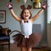 Kirei Sui Kids Animal Puppy Brown Dog Costume Dachshund Tutu and Ear Headband Brown view 2