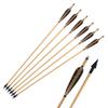 TOPARCHERY Archery Wooden Arrows, 32 inch Traditional Hunting Practice Target Arrow 5 Inch Turkey Feathers Fletching Recurve Bow Longbow(Pack of 6) view 1