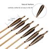 TOPARCHERY Archery Wooden Arrows, 32 inch Traditional Hunting Practice Target Arrow 5 Inch Turkey Feathers Fletching Recurve Bow Longbow(Pack of 6) view 4