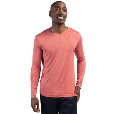 Clique Charge Active Mens Long Sleeve Tee, Cardinal Red Heather