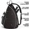 Athletico Sling Bag - Crossbody Backpack for Pickleball, Tennis, Racketball, and Travel for Men and Women (Black) view 2
