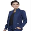 Cherokee Scrub Jacket for Women Zip Front High-Low Medical Uniform, 3 Pockets, Mesh Detail, Ultra Soft 2-Way Stretch Plus Size - WW301, 4XL, Navy view 2