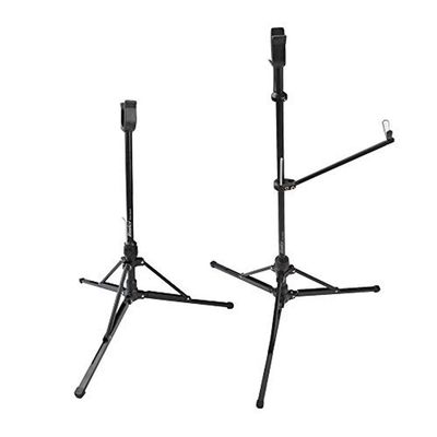 ZSHJGJR Archery Automatic Foldable Bow Stand Recurve Bow Holder Portable Collapsible 3D Bow Stand Bracket Rack (Short Black)