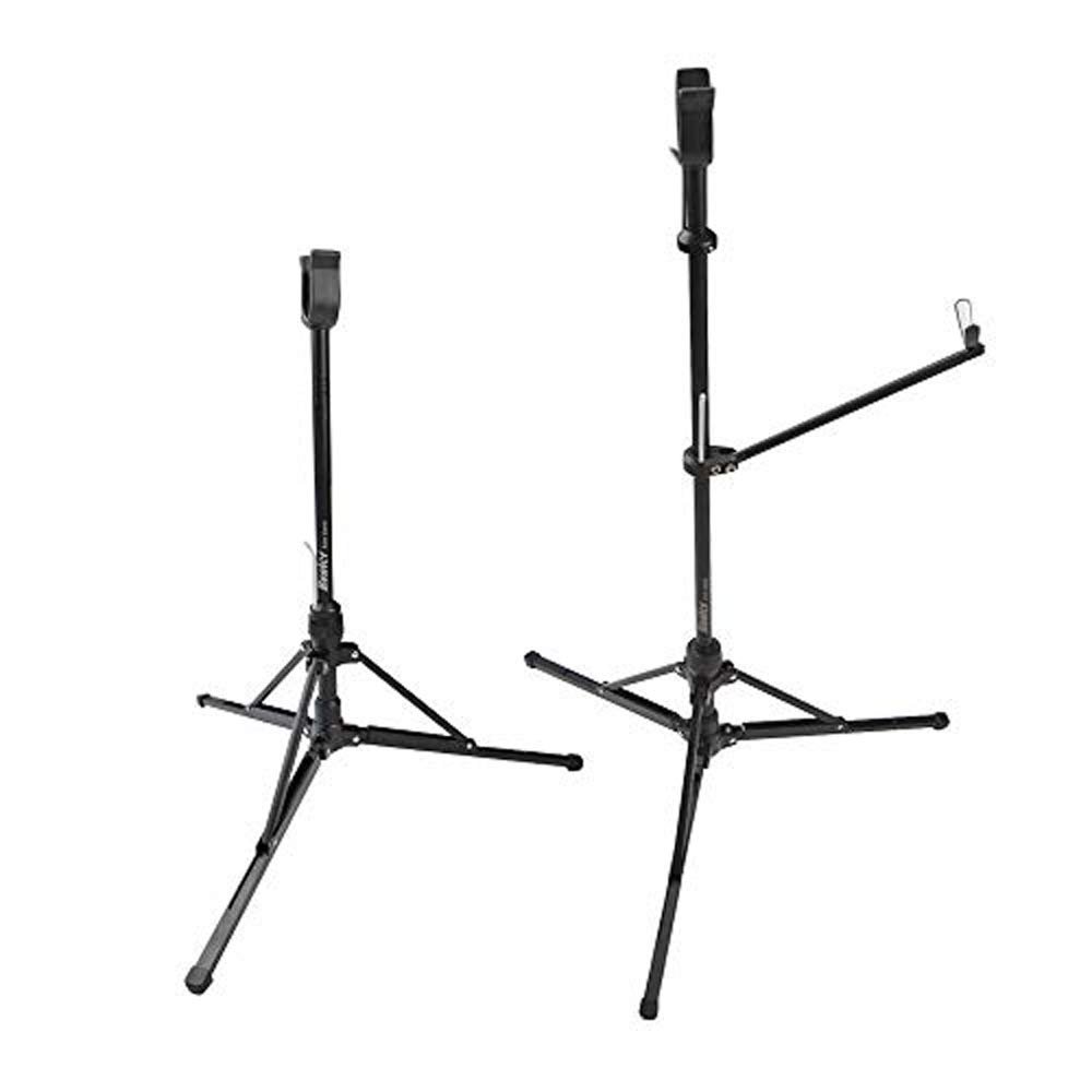 ZSHJGJR Archery Automatic Foldable Bow Stand Recurve Bow Holder Portable Collapsible 3D Bow Stand Bracket Rack (Short Black)