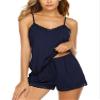 Avidlove Women Pajamas Set Lace Cami Top and Shorts Set Sleeveless Sleepwear Summer Pjs (Blue,M) view 1
