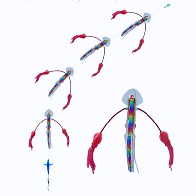 Squidnation Long Tail Flippy Floppy Thing Fishing Daisy Chain Tuna & Marlin Magnet (716)