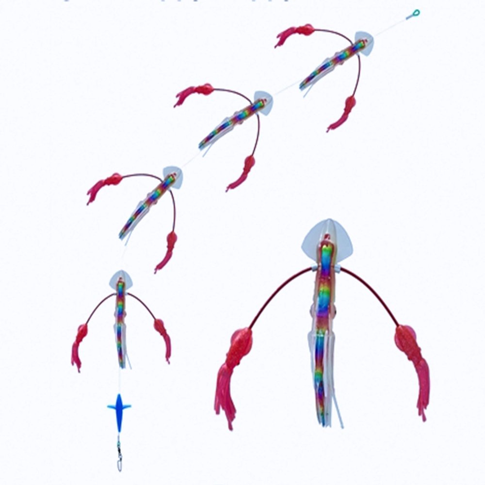 Squidnation Long Tail Flippy Floppy Thing Fishing Daisy Chain Tuna & Marlin Magnet (716)