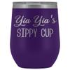 HollyWood & Twine YIA Yia's Sippy Cup YIA YIA Wine Tumbler Gifts for YIA Yias Funny Stemless Stainless Steel Insulated Tumblers Hot Cold BPA Free 12oz Travel Cup view 1