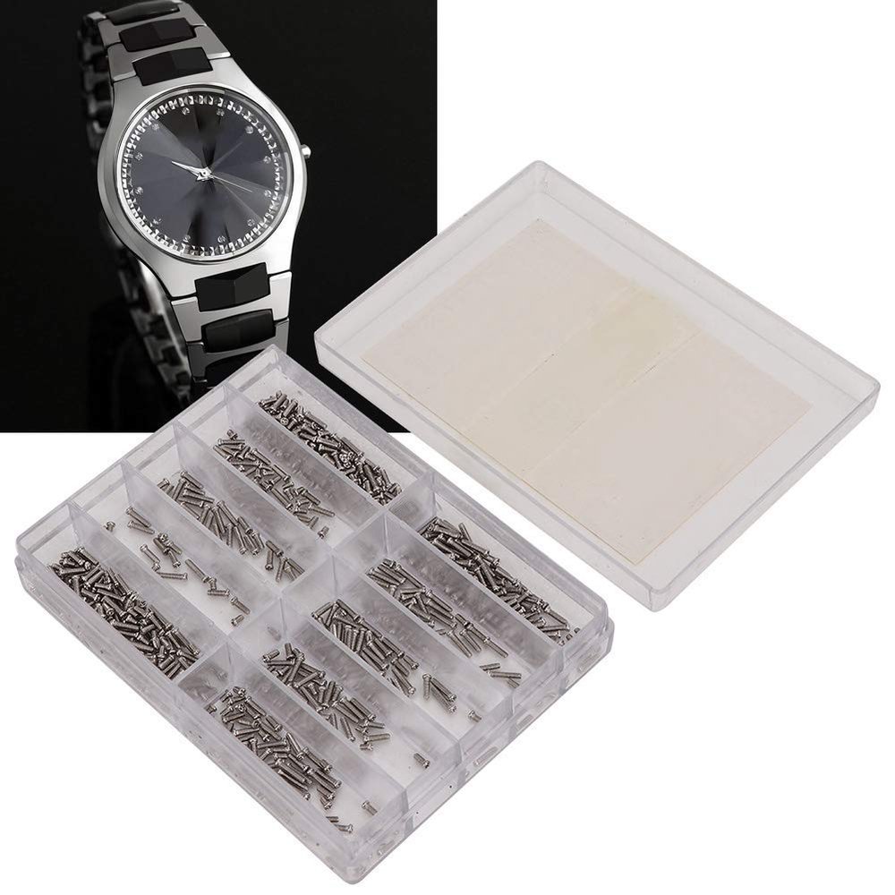 1.6-6.0mm Stainless Steel Cross Screw, Watch Back Screws Replace Micro Screw Set with Box, for Wristwatch Clock Back Case Watch Repair Accessory, Eyeglass Screws Sunglass Spectacles Parts