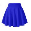 Afibi Casual Mini Stretch Waist Flared Plain Pleated Skater Skirt (X-Small, Blue) view 1