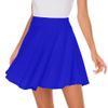 Afibi Casual Mini Stretch Waist Flared Plain Pleated Skater Skirt (X-Small, Blue) view 2