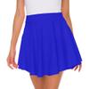 Afibi Casual Mini Stretch Waist Flared Plain Pleated Skater Skirt (X-Small, Blue) view 3