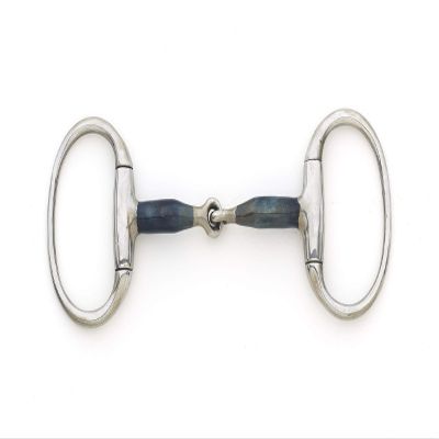 Centaur Blue Steel Med Weight Round Ring Eggbutt Bit
