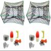 2-Pack of KUFA Galvanized Foldable Crab Trap & Accessory Kit (5/16" x100' Non-Lead Sinking Line, Caliper,Harness,Bait Case & 14" Red/White Float) (S33+CEM3) x2 view 1
