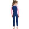 AIWUHE Kid's Full Body Swimwear Boys&Girls One Piece Swimsuit Long-Sleeve Water Sports Rash Guard UPF 50+ Sunsuit Sets Blue 3-4T M view 2