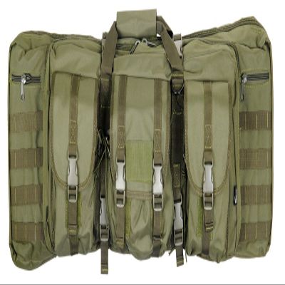 Lancer Tactical 600 Denier Polyester Double Carbine Soft Case Accessory Pouches MOLLE Webbing Secondary Gun Compartment Quick Detach Buckles Inner Storage Backpack Straps(36" INCH,OLIVE DRAB GREEN)