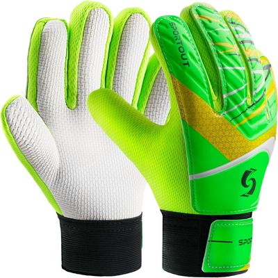 Sportout Kids Goalkeeper Gloves, Soccer Goalie Gloves with Double Wrist Protection and Non-Slip Wear Resistant Latex Material to Prevent Injuries
