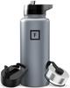 IRON FLASK Camping & Hiking Hydration Flask with Straw, Wide Mouth Insulated Stainless Steel Sports Water Bottle - 32 oz Graphite view 1
