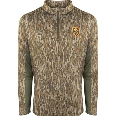 Drake Waterfowl Men's Performance 1/4 Zip with Agion Active XL Long Sleeve Hunting Pullover, Mossy Oak Bottomland, Small