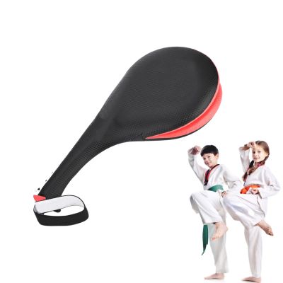 Taekwondo Kick Pads, Kickboxing Striking Target Pads for Martial Arts Training - Kicking Equipment for Karate Sparring Gear, Dojo Use, Kids Version (Black)