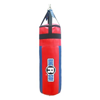 Ringside Apex Heavy Bag, Punching Bag for Boxing Training and Workout, Red and Blue, 100 lbs, Includes Nylon Straps and Hanging Clip