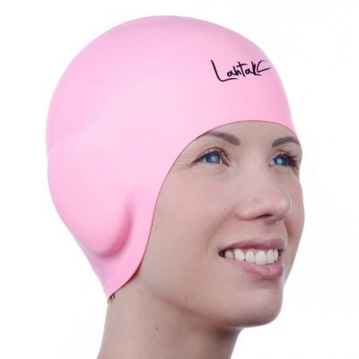 3D Silicone Swim Cap with Ear Protection - Seamless Comfortable Fit for Adults & Youth - Helps Keep Hair Dry - Waterproof Swimming Cap for Men & Women for Pool or Training