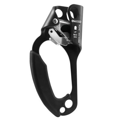 NewDoar Left Hand Ascender Rock Climbing Tree Arborist Rappelling Gear Equipment CE Certified Rope Clamp for 8~13MM Rope(Left Hand Black)