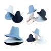 WITHMOONS Fedora Hat Classic Roll Up Adjustable Style Hat MABA0465 (Blue) view 3