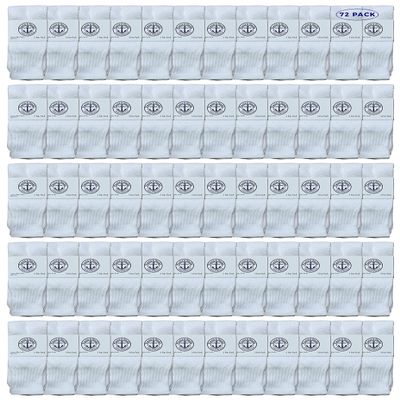 Yacht & Smith 72 Pairs of Wholesale Bulk Kids Tube Socks, Cotton Sport Athletic Tube Socks - 6-8 - White