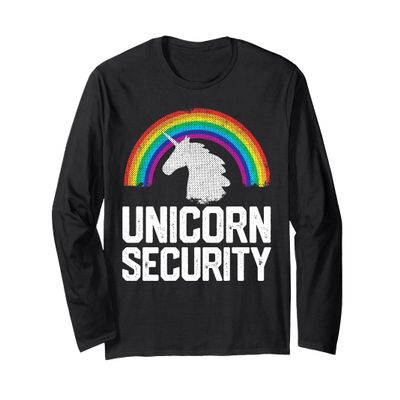 Funny Halloween Costume Gift Unicorn Security Rainbow Dad Long Sleeve T-Shirt