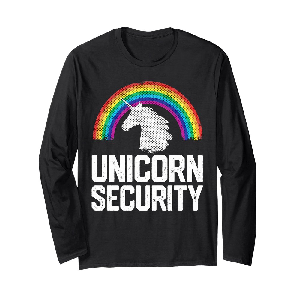 Funny Halloween Costume Gift Unicorn Security Rainbow Dad Long Sleeve T-Shirt
