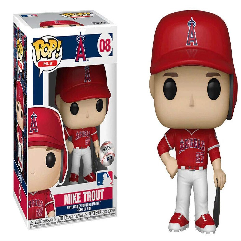 POP! Sports MLB Los Angeles Angels, Mike Trout Away Jersey Action Figure (Bundled with Pop Box Protector to Protect Display Box)