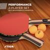 STIGA Performance 2 Player Ping Pong Set  2 Table Tennis Rackets, 3  3 Star Orange Balls Included view 2