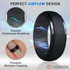 Dookeh Breathable Silicone Wedding Rings for Men - Skin Safe Mens Rubber Wedding Bands - Improved Design for Crossfit Workout Swimming Firefighters Military (Black, Size 13) view 2
