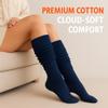 AWS/American Made Slouchy Scrunch Cotton Slouch Socks for Women Shoe Size 5 to 10 (Navy-Gray-White) view 2