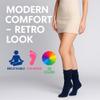 AWS/American Made Slouchy Scrunch Cotton Slouch Socks for Women Shoe Size 5 to 10 (Navy-Gray-White) view 3
