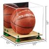 Better Display Cases Basketball Holder Clear Full Size Acrylic Display Case with Green Risers ,Wood Two Tiered Base ,Mirror back11 L x 11" W x 11" H (A001-GRR) view 2