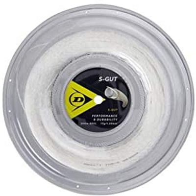 Dunlop Sports S-Gut 17G Tennis String, White, 660' Reel
